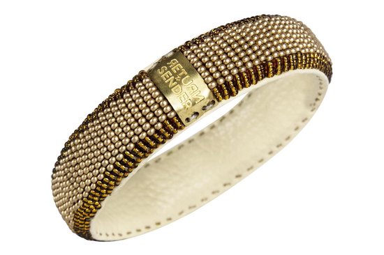 Return to Sender | Gouden armband 22 mm - Beaded bracelet slim - - Goud