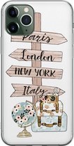 iPhone 11 Pro hoesje siliconen - Where to go next - Soft Case Telefoonhoesje - Tekst - Transparant, Multi