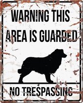 D&D Waakbord / Warning sign square collie gb Wit 20x25cm