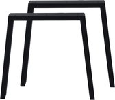 Set zwarte stalen trapezium tafelpoten 72 cm (koker 10 x 4)
