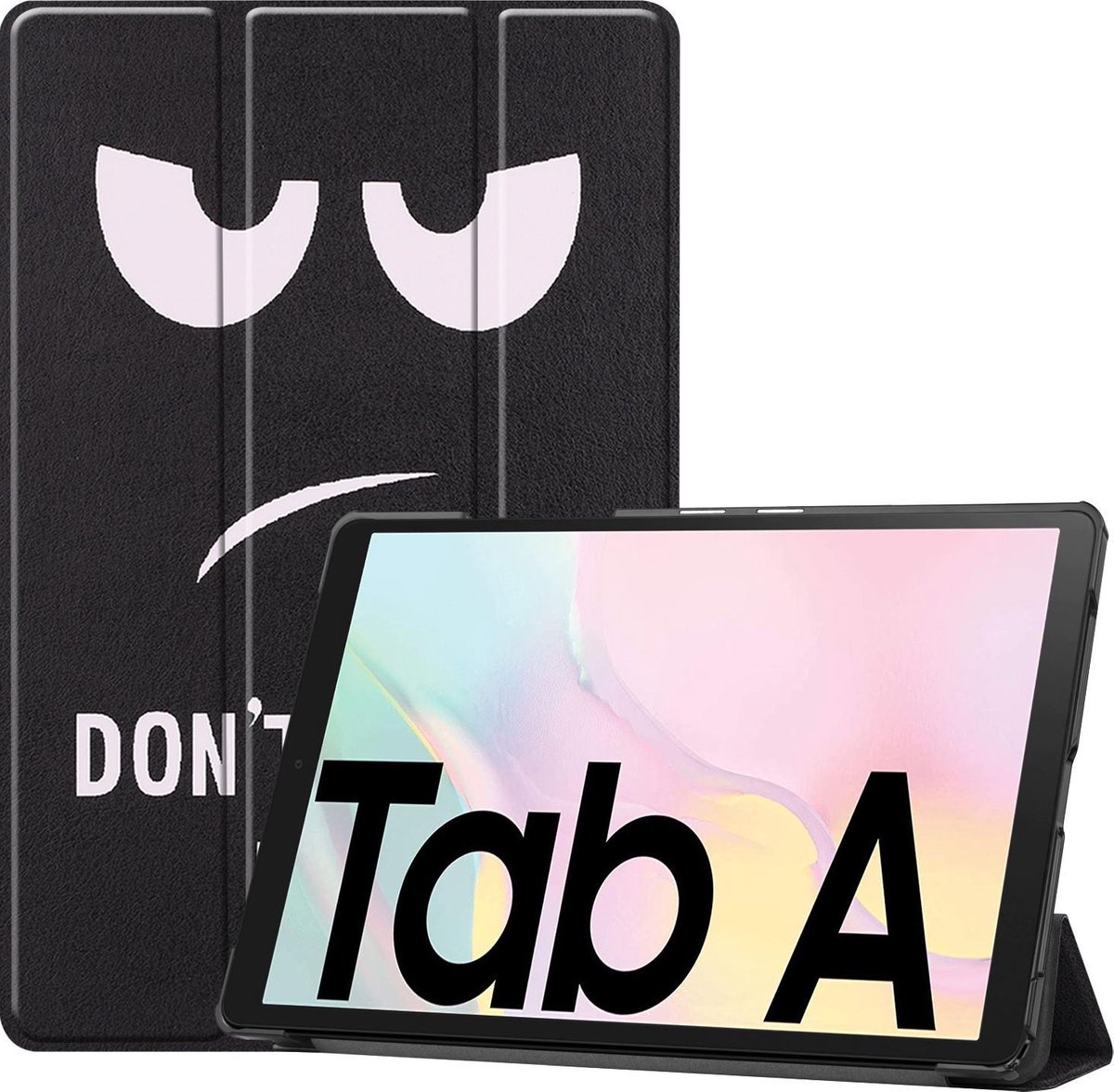 Hoes - Geschikt voor Samsung Galaxy Tab A7 (2020) - Dun & Stevig - Trifold Bookcase - Hard Cover - Hardcover Book Case - Tablet Hoesje - Don't Touch Me