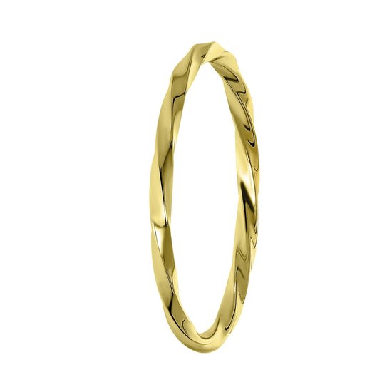 Lucardi Ringen - Zilveren ring goldplated twist