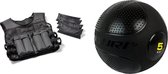 Tunturi - Fitness Set - Slam ball 5 kg - Gewichtvest - Weight Vest 10 kg - Verstelbaar