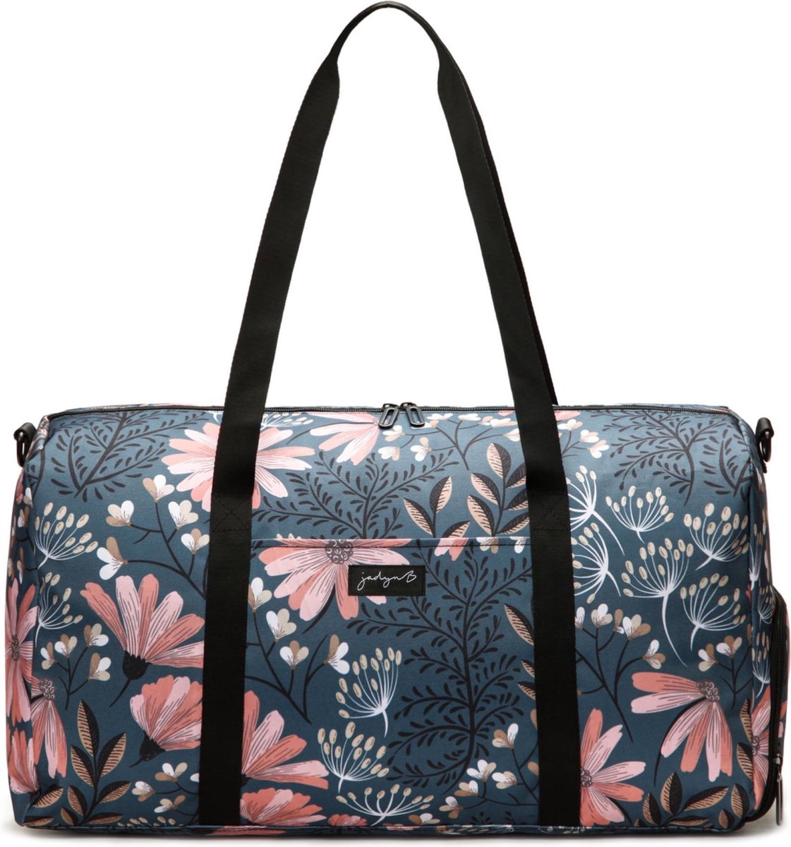 Jadyn B Weekender Bag - 52L Sporttas met een schoenenvak (Navy Floral)