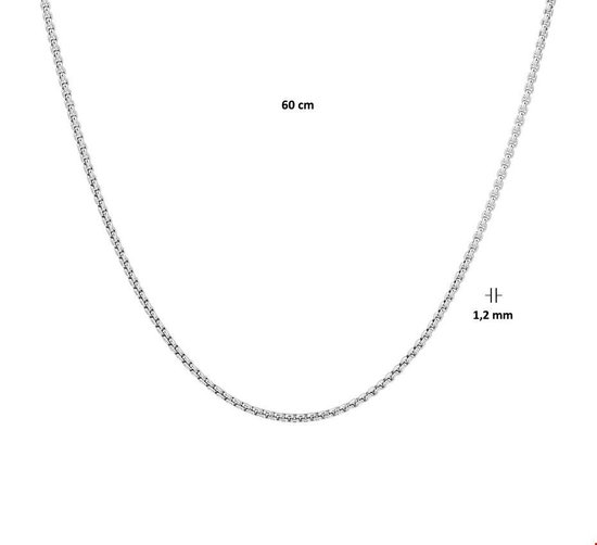 Zilver Gerhodineerde Collier venetiaans bol 1 1329038 60 cm