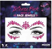 Moon Creations - Moon Glow - Intense Pink - Neon UV Gezicht Diamanten Sticker - Roze