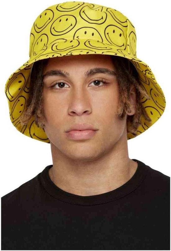 Smiffys Bucket hat / Vissershoed Smiley Printed Geel/Zwart | bol.com