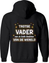 Vader vest  – Papa vest met capuchon Heren – Perfect Vaderdag Sweatvest  - Geschenk vest Cadeau – Hoodie met rits - Maat 3XL