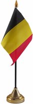 Belgie tafelvlaggetje 10 x 15 cm met standaard - Belgische feestartikelen en versieringen
