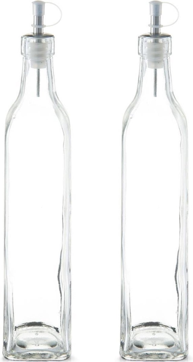 2x Glazen azijn/olie flessen met schenktuit 500 ml - Zeller -  Keuken/kookbenodigdheden... | bol.com