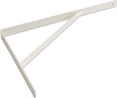 1x stuks plankdragers / schapdragers wit gelakt staal met schoor 39,5 x 25,5 cm - plankendrager - planksteunen