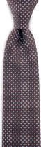 We Love Ties - Stropdas patroon navy roest - geweven polyester Microfill - blauw / roestbruin / lichtblauw