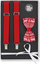 We Love Ties - Giftset bretels Rudolf Rendier rood - rood / wit