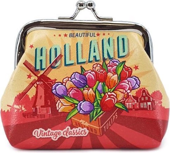 Portemonnee - Holland, Tulpen - Klein - Souvenir - Tulpen - Rood - Geel - Een Stuk