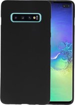 Hoesje Geschikt voor de Samsung Galaxy S10 Plus - Backcover Color Telefoonhoesje - Zwart
