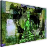 Schilderij Boeddha voor abstracte achtergrond , 2 maten , groen zwart (wanddecoratie)