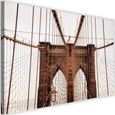 Schilderij Brooklyn bridge, 2 maten, bruin/beige