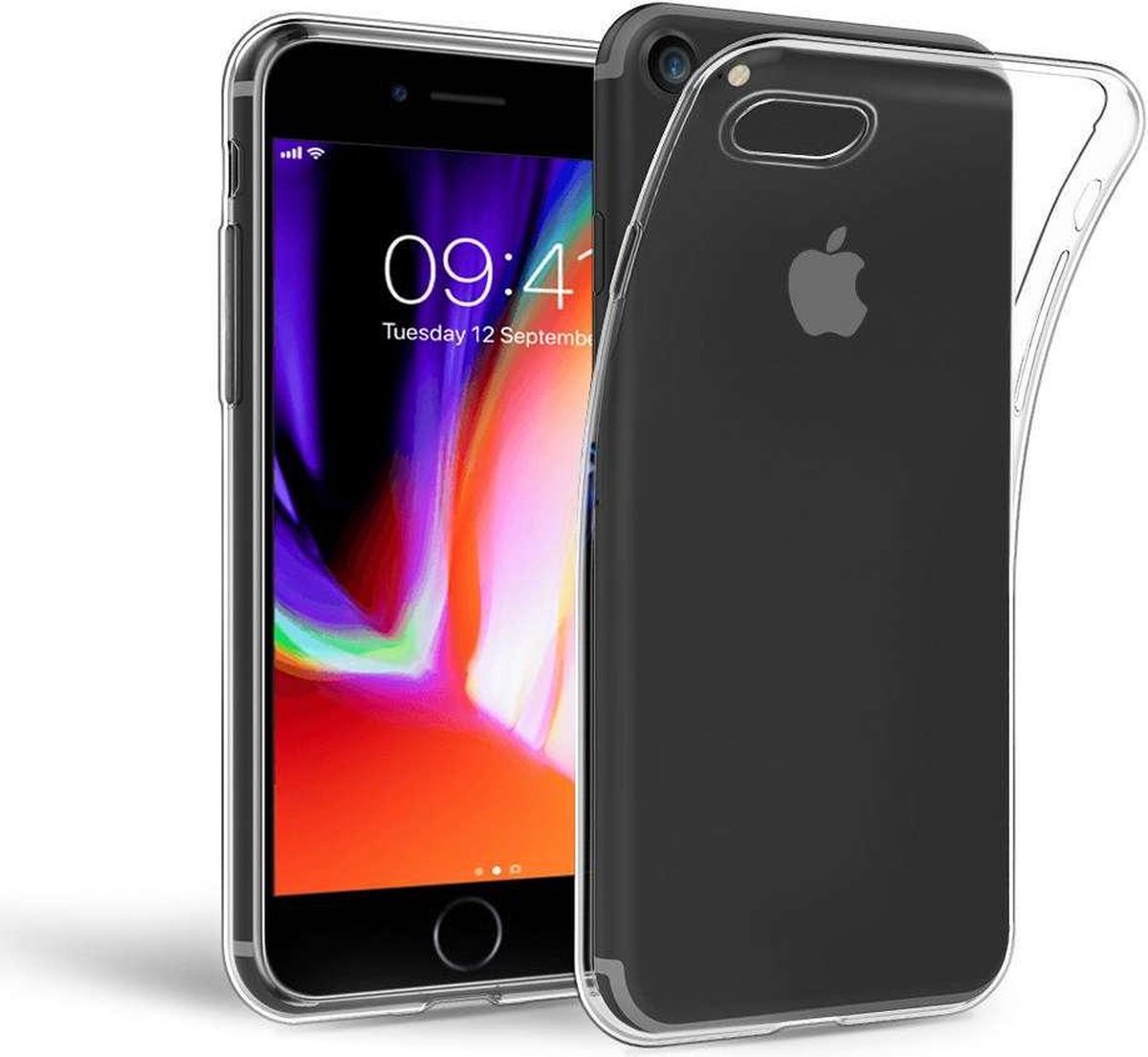 Just in Case hoesje geschikt voor iPhone 8 Hoesje Siliconen - Flexibele Case - Transparant
