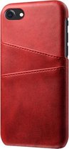 GadgetBay Lederen Portemonee Wallet hoes iPhone 7 8 SE 2020 Case - Rood Bescherming