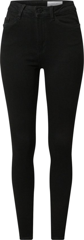Zwarte high waist skinny jeans.