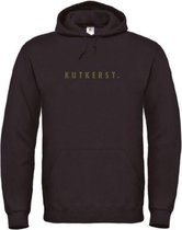 Kerst hoodie zwart XXL - Kutkerst - olijfgroen - soBAD. | Kersttrui soBAD. | kerstsweaters volwassenen | kerst hoodie volwassenen | Kerst outfit | Foute kerst truien