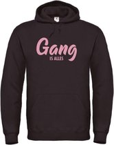 Wintersport hoodie zwart XXL - Gang is alles - roze - soBAD. | Foute apres ski outfit | kleding | verkleedkleren | wintersporttruien | wintersport dames en heren