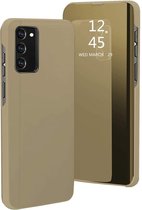 Spiegel Cover - Hoesje - Clear View Case Geschikt voor: Samsung Galaxy A71  - Goud