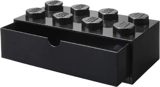 LEGO - Opbergbox Bureaulade Brick 8 - Kunststof - Zwart