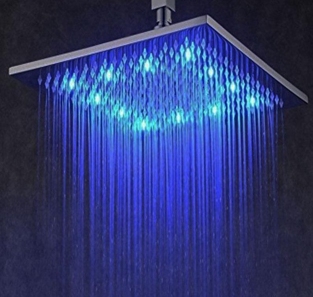 LED Douchekop Groot RGB Vierkant