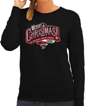 Merry Christmas Kerstsweater / foute Kersttrui zwart voor dames - Kerstkleding / Christmas outfit L