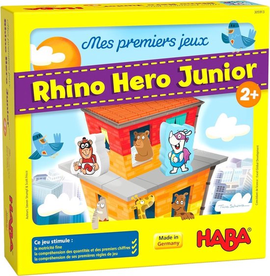 Afbeelding van het spel Haba Spel Mijn Eerste Spellen Rhino Hero Junior (fr) Karton/hout 18-delig