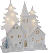 Peha Kersthuisje Kerk Led 21 X 22 Cm Hout Warm Wit