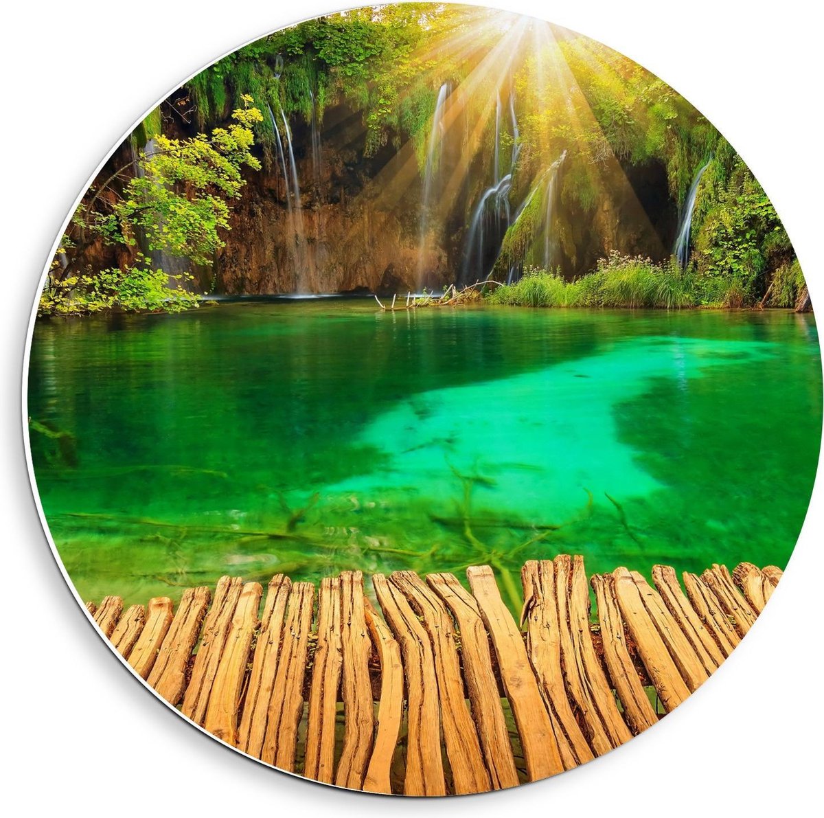 KuijsFotoprint Schilderij - Steiger In De Jungle - Groen En Bruin - 40 X 40 Cm