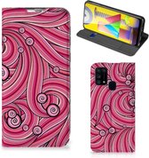 GSM Hoesje Geschikt voor Samsung Galaxy M31 Foto Hoesje ontwerpen Swirl Pink