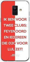 6F hoesje - geschikt voor Samsung Galaxy A6 (2018) -  Transparant TPU Case - Feyenoord - Quote #ffffff