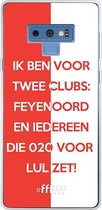 6F hoesje - geschikt voor Samsung Galaxy Note 9 -  Transparant TPU Case - Feyenoord - Quote #ffffff