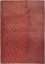 Louis de Poortere - 9134 Waves Shores Orinoco Flow Vloerkleed - 140x200 cm - Rechthoekig - Laagpolig Tapijt - Modern - Grijs, Rood