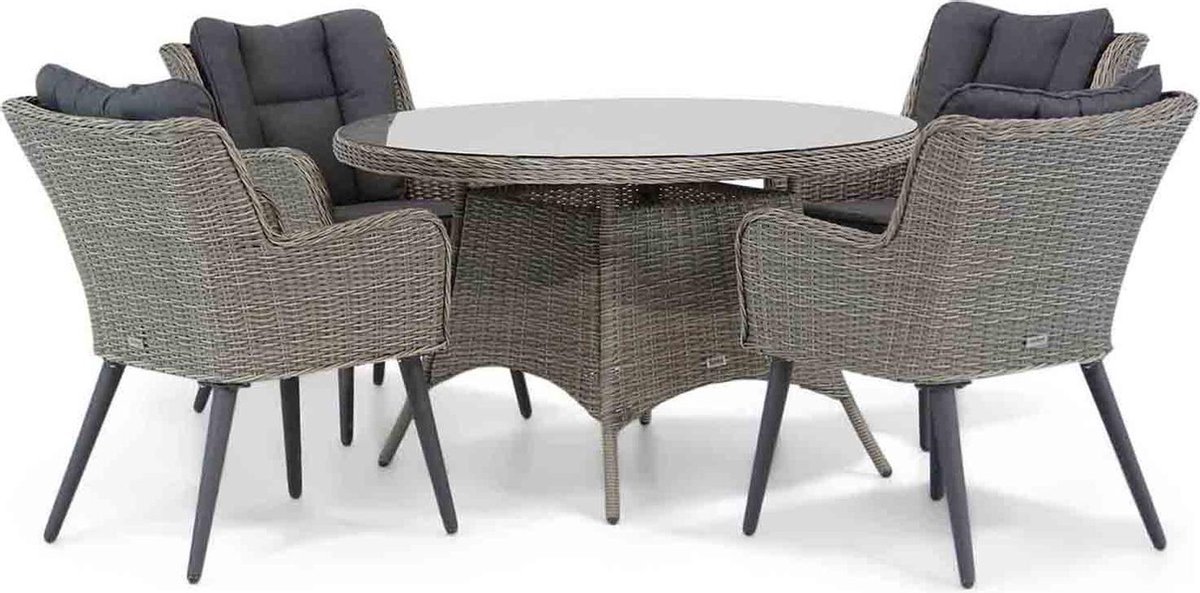 Garden Collections Boston/Aberdeen 120 cm rond dining tuinset 5-delig