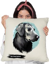 Flat-coated retriever kussen met je eigen naam