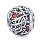 Zilveren bedel Verjaardag maand Januari