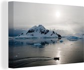 Un bateau pneumatique à l'Antarctique 90x60 cm - Tirage photo sur toile (Décoration murale salon / chambre)