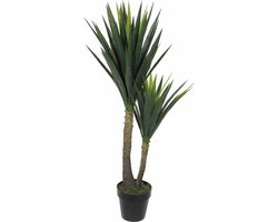 Mica Decorations Kunstplant - Yucca - groen - 120 cm - in zwarte pot