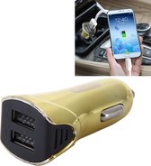 Auto Auto 5V Dual USB 2.1A / 1A sigarettenaanstekeradapter voor de meeste telefoons (geel)