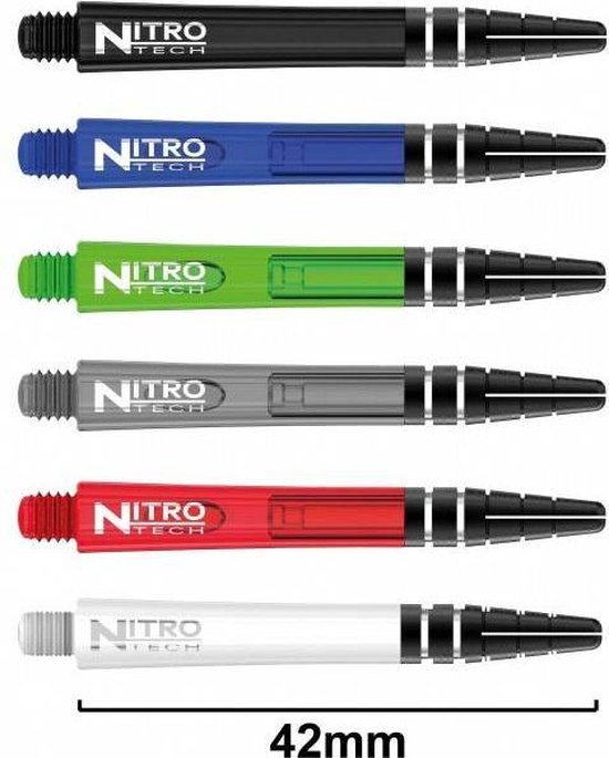 RedDragon Nitrotech DartShafts - Zwart - Medium - (1 Set) van Reddragon — afbeelding 3