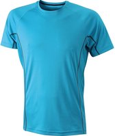 James and Nicholson - Heren Running Reflex T-Shirt (Turquoise/Zwart)