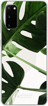 Samsung Galaxy S20 Hoesje Transparant TPU Case - Tropical Plants #ffffff