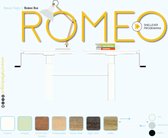 Romeo Duo werkplek, zit/zit hoogte verstelbaar dmv slinger (62-85cm) voorzien van 180x80/80cm wit 25mm melamine bladen en wit H-poot frame