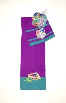 Nickelodeon Shimmer & Shine winterset - muts + sjaal - paars/groen - maat One Size (± 3-6 jaar)