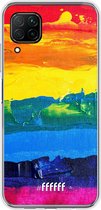 Huawei P40 Lite Hoesje Transparant TPU Case - Rainbow Canvas #ffffff