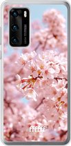 Huawei P40 Hoesje Transparant TPU Case - Cherry Blossom #ffffff